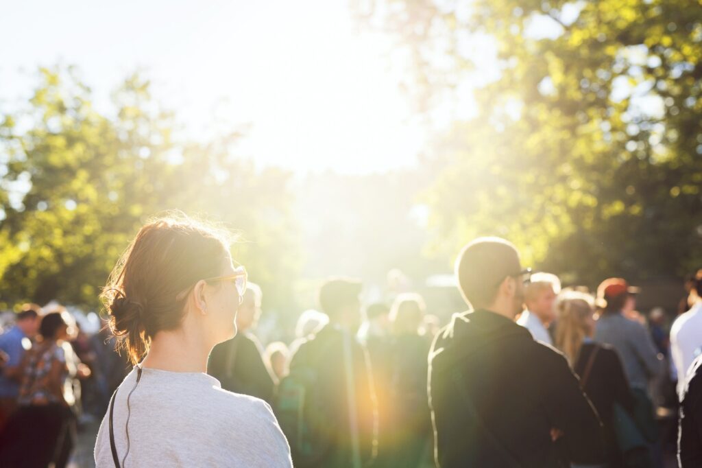 Crowd of people at festival