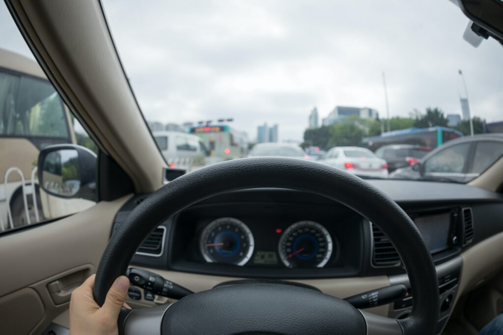 Driving in traffic jam