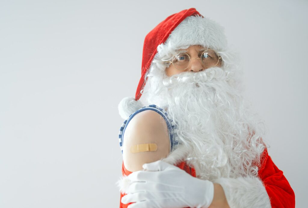 Santa Claus after vaccination