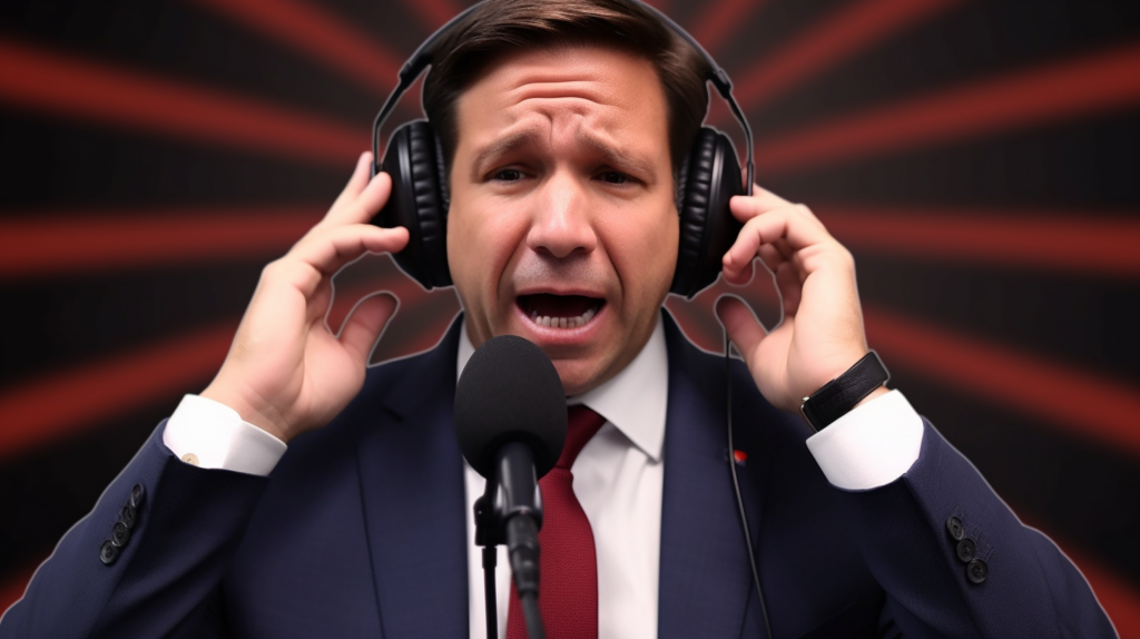 Ron Desantis looking confused and sad